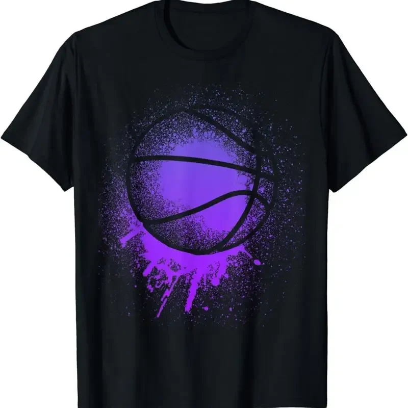 Basketball Team men Silhouette Purple Bball Birthday Baller T Shirt