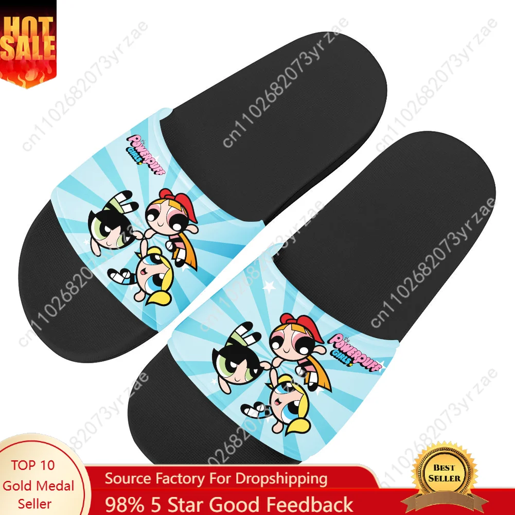 

The Powerpuff Girls Flip Flops Home Slippers Men Women Teenager Family Slippers Bathroom Pool Casual Sandals Custom Water Shoes