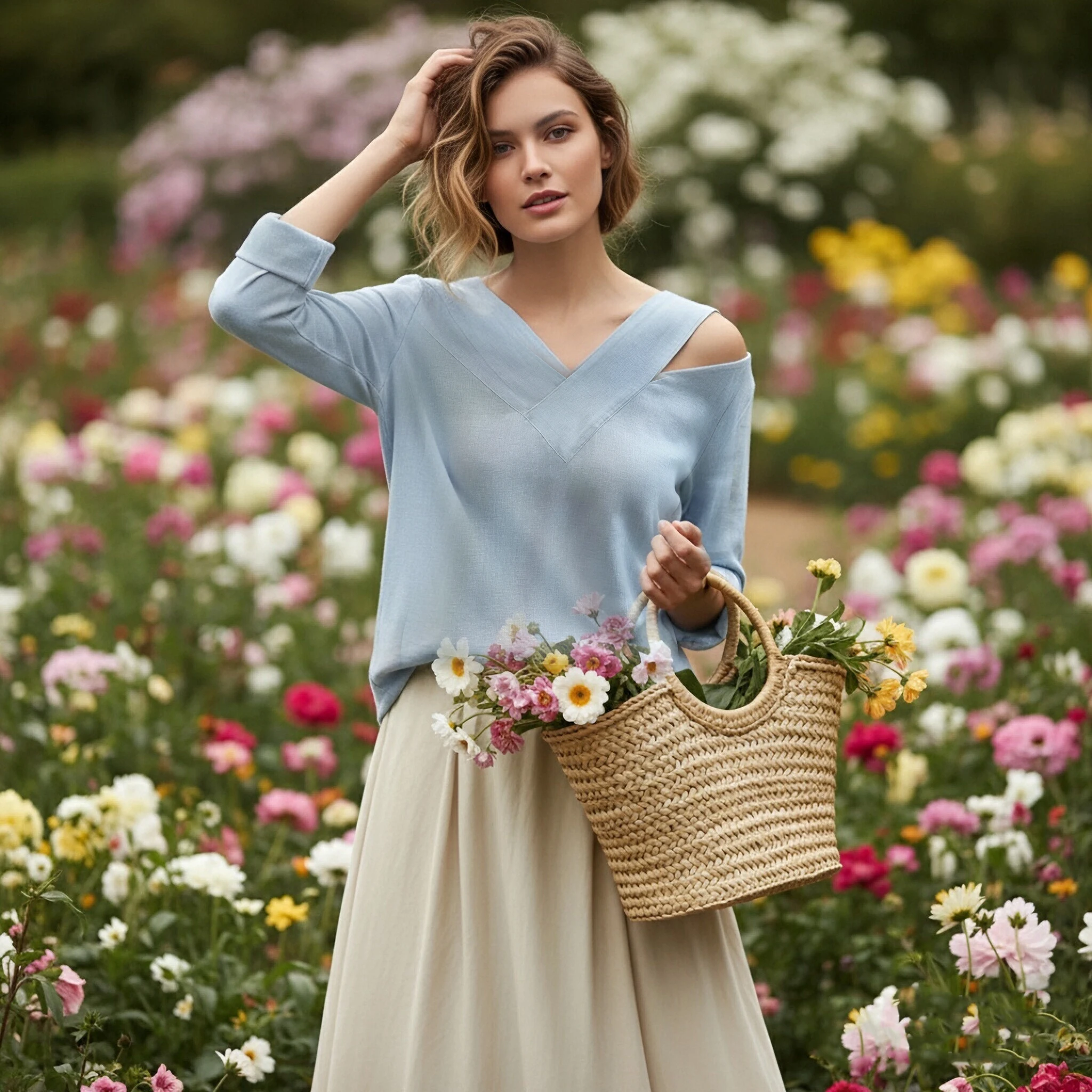 

Женская футболка с V-образным вырезом и открытыми плечами, пуловер с длинными рукавами, однотонная, свободного кроя, летняя повседневная рубашка, на каждый день