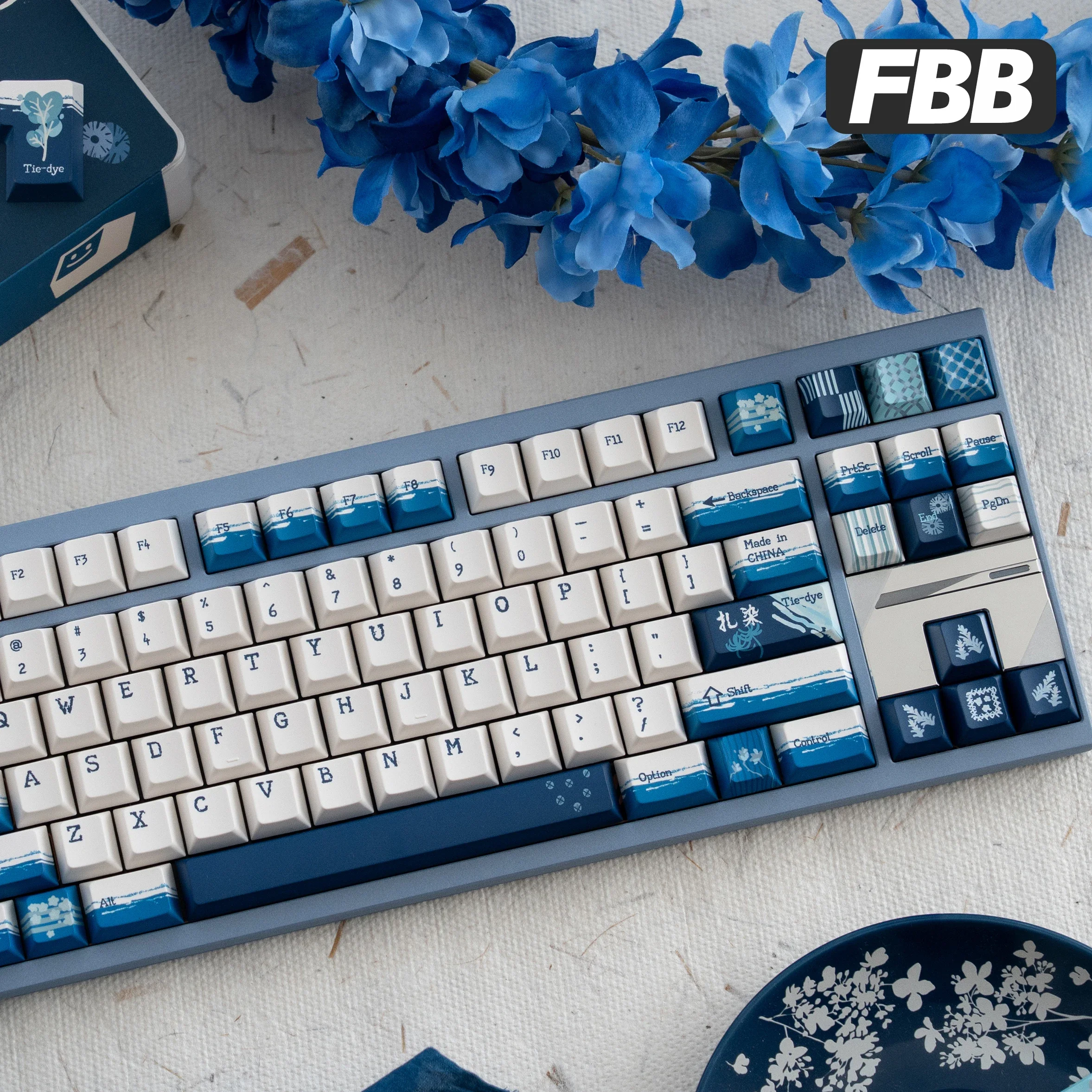 

FBB Keycaps Tie Dye Style For Cherry Profile Mechanical Keyboard Keycap PBT DIY Kit Customized 61/68/84/87/96/100/104/108 Keys