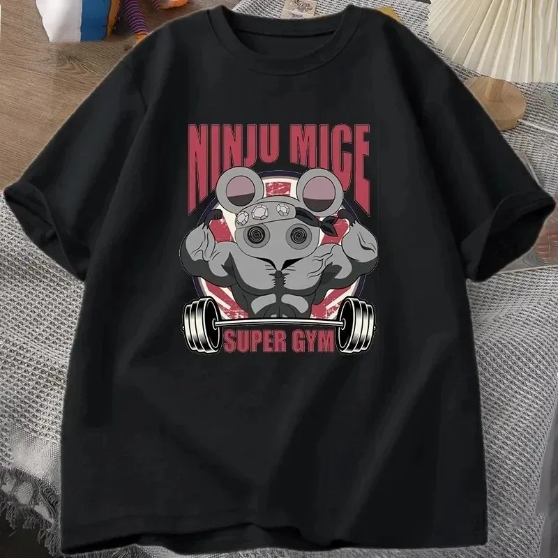 Summer Men's T-shirt Demon Slayer Tengen Ninju Muscle Mouse Super Gym Printting Fashion Loose T-shirts Oversize Men Tee Clothing