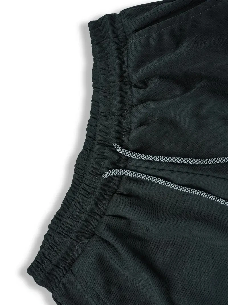 Men's Sport Pants with Runic Print Double Layer Design Built-in Mobile Phone Pocket Towel Hook Fitness Ideal Short Pants