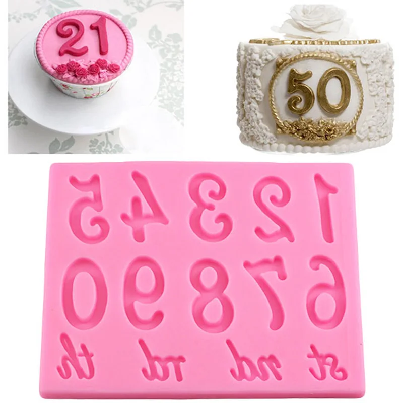 

Number 0-9 Silicone Molds DIY Party Letters Cupcake Topper Fondant Decorating Tools Candy Clay Chocolate Gumpaste Moulds