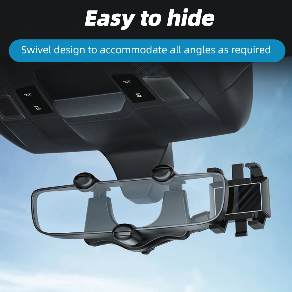 Upgrade Telescopic Car Phone Holder 360° Rotate Rearview Mirror Phone Holder in Car Bracket GPS Mount Holder For iPhone Samsung