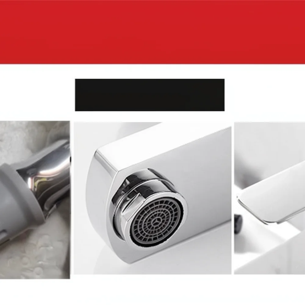 Modern Design Bathroom Basin Faucet Single Handle Stainless Steel Mixer Tap For Wash Basin Sink Hot Cold Water Control