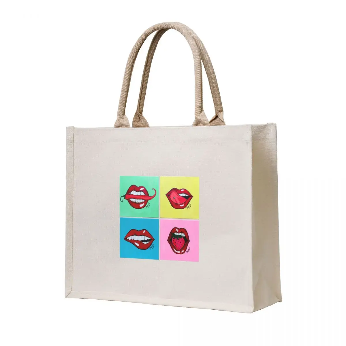 

Lips PopArt Tote Bag Woman shopper bag tote bag men Customizable tote free delivery bags