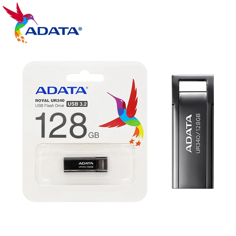 محرك أقراص فلاش USB من ADATA-Royal للكمبيوتر ، محرك أقراص محمول بقلم مضاد للمياه ، قرص معدني U ، أصلي ، UR340 ، 32GB ، 64GB ، 128GB ، USB 3.2 ، Gen 1