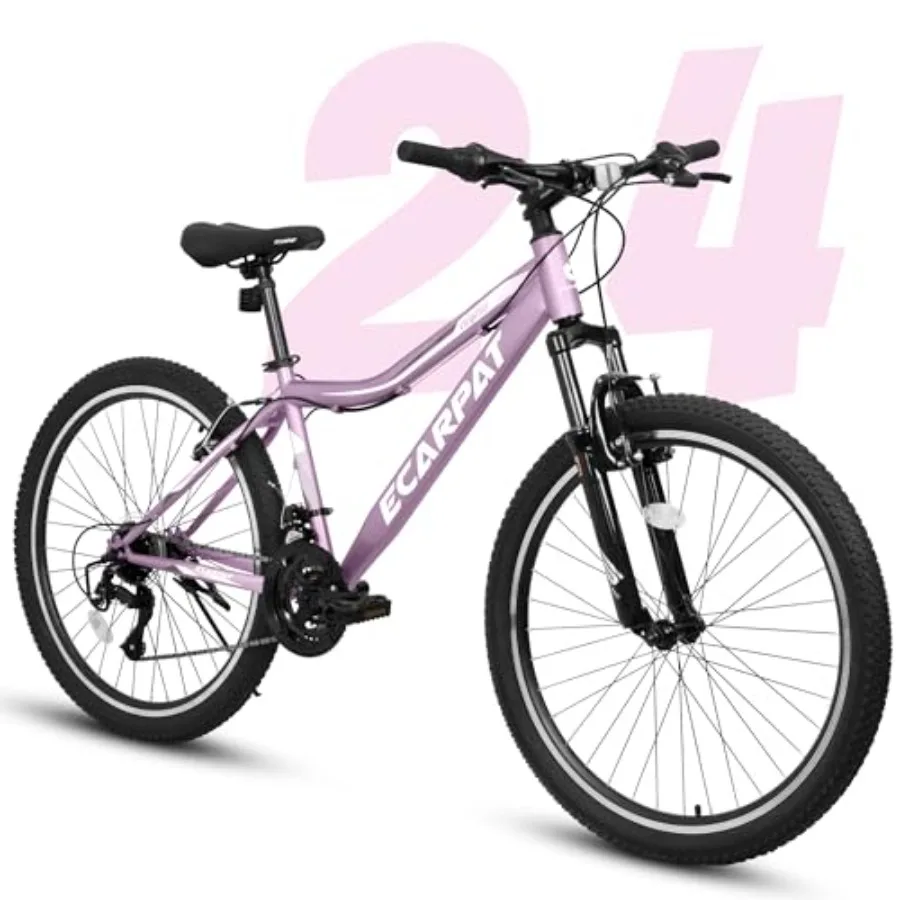 

24 26 Inch Women Girls Mountain Bike Disc/V Brakes 21 Speeds Sturdy Steel Frame Suspension Fork Stylish Adult Teens Bicycle Urb