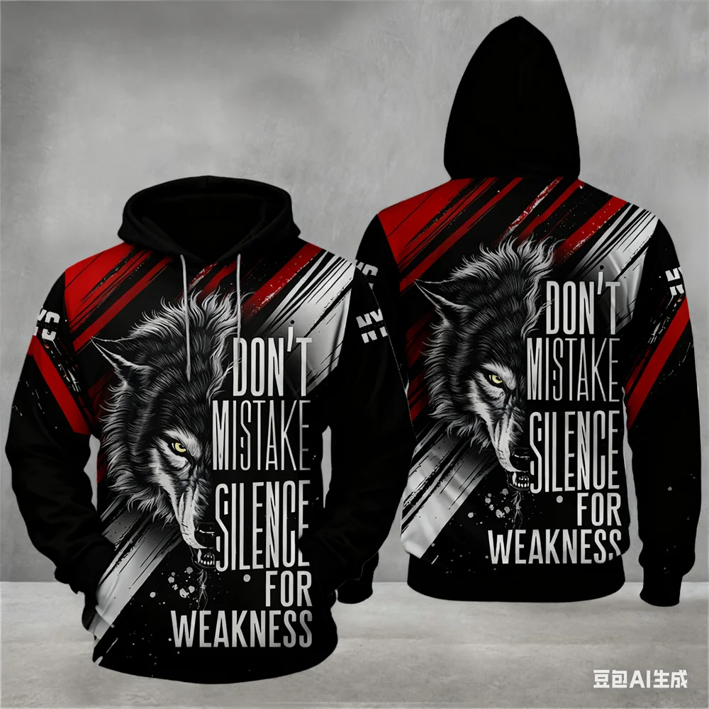 الخريف الشتاء هوديس ل ma الذئب نمط طباعة الرجال هوديي الترفيه الرسومات هوديس جديد في هوديس وبلوزات ملابس رجالي