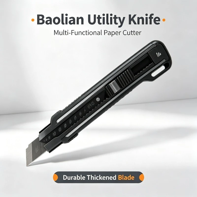 Baolian Utility Knife Multi-Functional Paper Cutter Durable Thickened Wallpaper Knife Carbon Steel Blades Office Gadgets