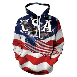 Fashion Cool Men's hoodie 3D Printed Hoodie  Edition trend American Flag Eagle Men Sportswear kids Casual Unisex Pullover