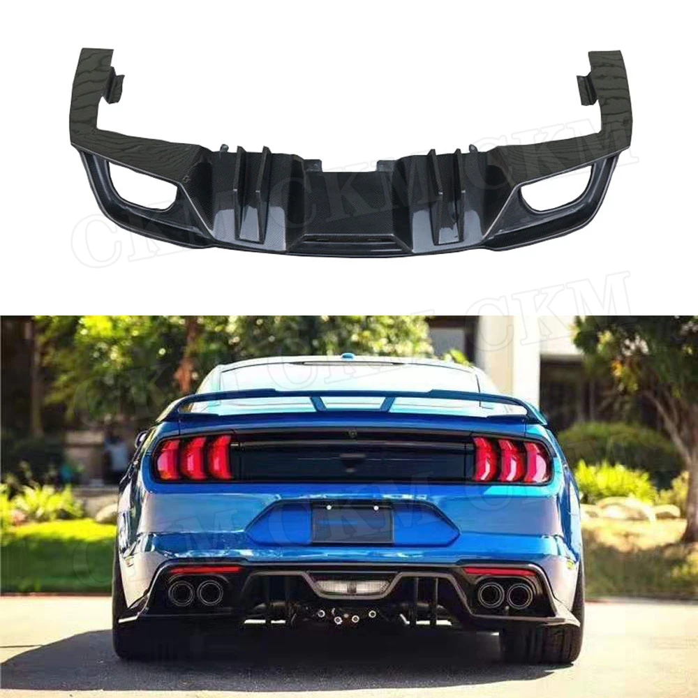 

CKMUUER для Ford Mustang 2015 2016 2017 2018 2019 задний бампер из углеродного волокна, диффузор, спойлер, 4 выхода, диффузор
