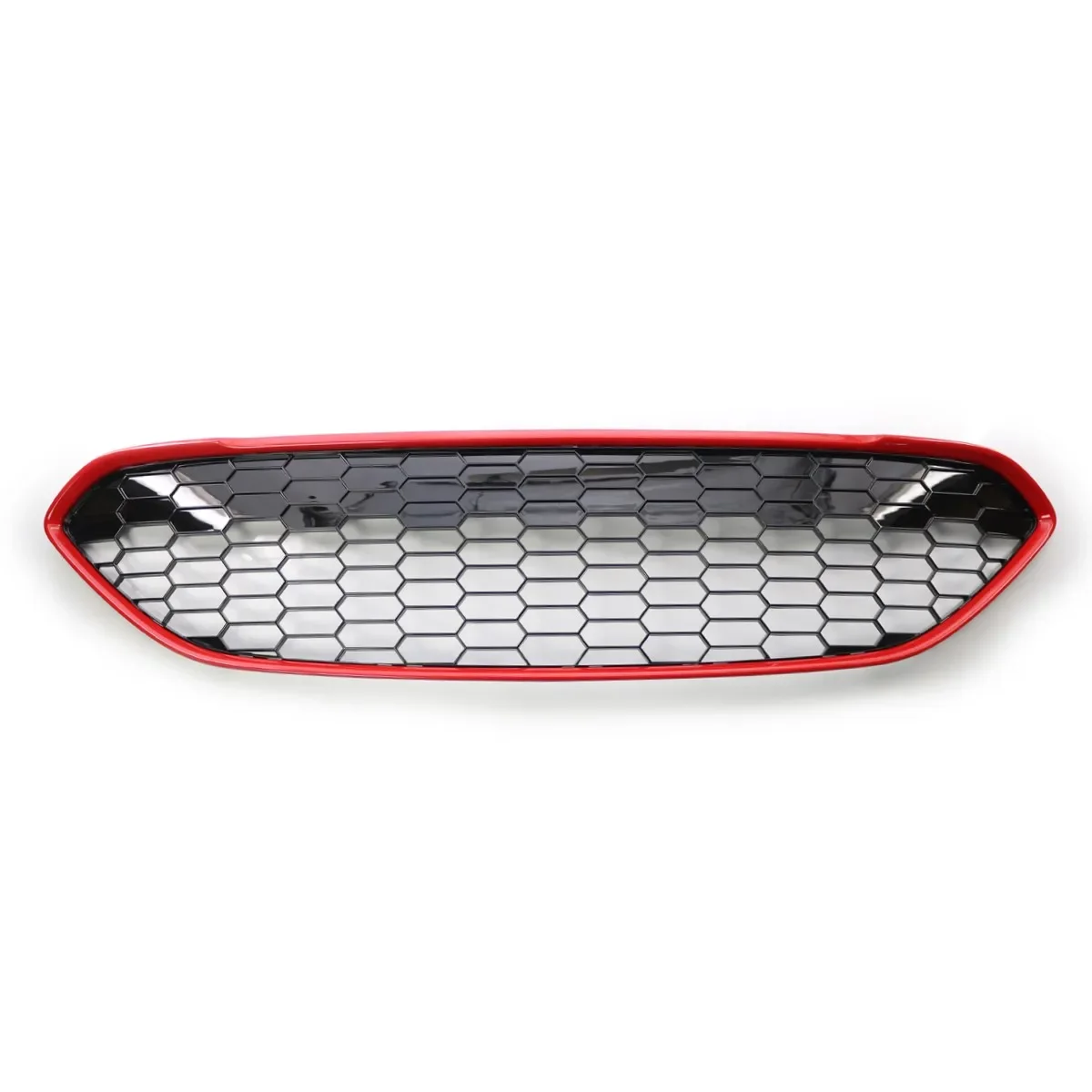 Black Red Car Styling Front Bumper Centre Grille Honeycomb Hex Mesh Upper Grill Replacement For Ford Fiesta Zetec-S 2013-2017