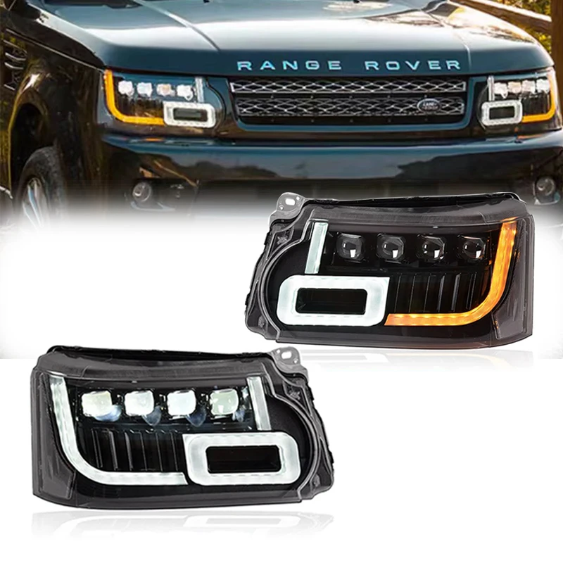 

Поп-поп полностью светодиодные матричные проекторные фары для Land Range Rover Sport L320 2010-2013 синий старт светодиодный DRL автосигнальный свет Acce