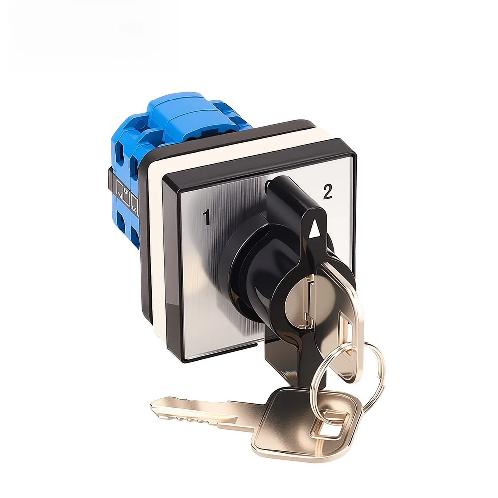 General Changeover Switch 20A Three Position 2-Section with Locking Function 4-Hole Mount for AC23A AC3 AC4 DC21A Duty Cycles