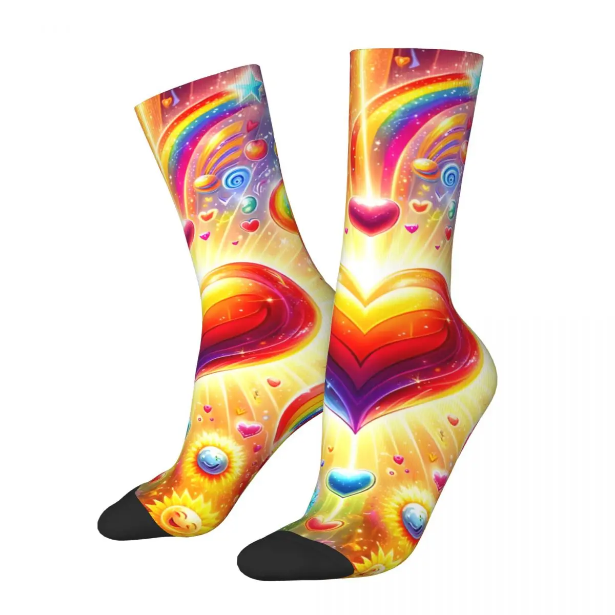 Crazy compression Modern , Happiness Inspired Sock for Men Harajuku Seamless Pattern Crew Sock Casual