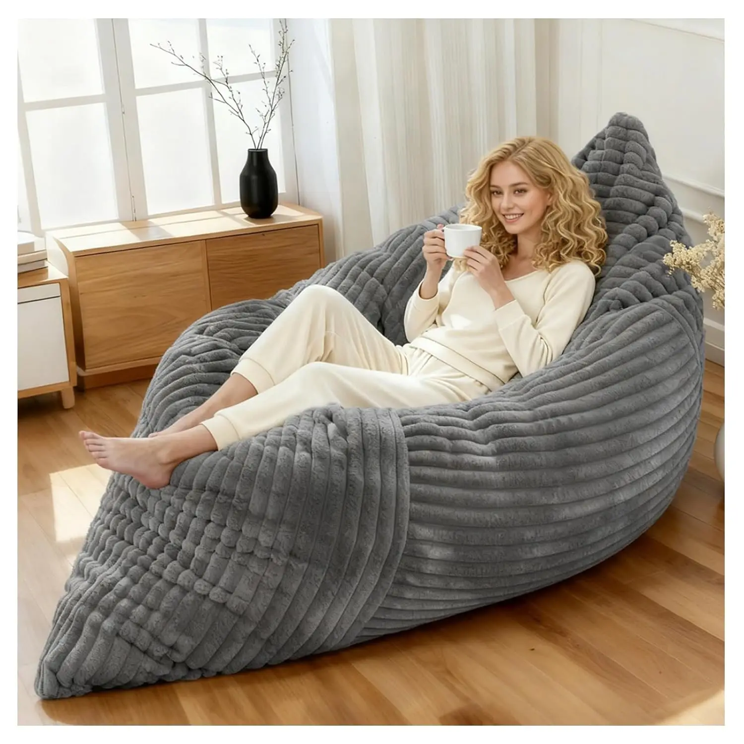 

3 in 1 BeanBag Chair Convertible Sofa Bed，Giant Bean Bag Chairs for Adult,Reading Sleeper Chaise Lounge Chair, Customized