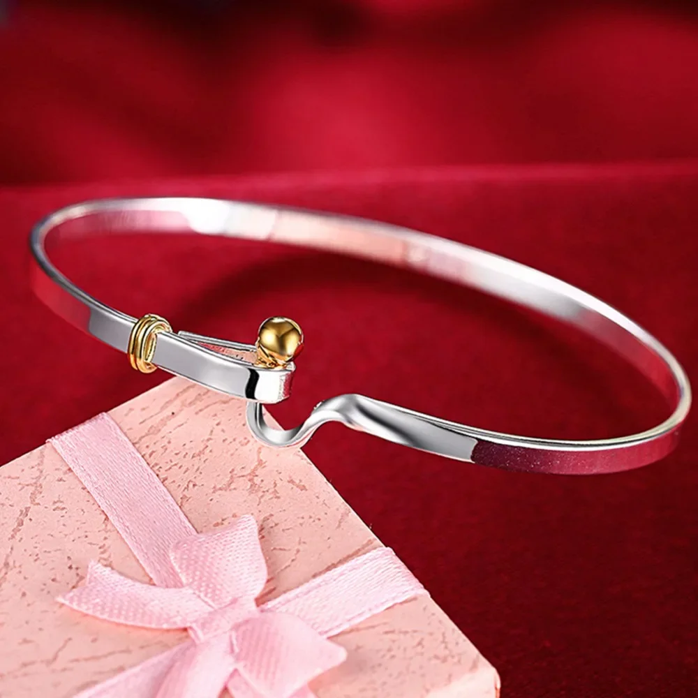 

Zhubobo Luxury Brand 925 Sterling Silver Jewelry Bracelet Bangle for Women Trendy Jewelry Gift