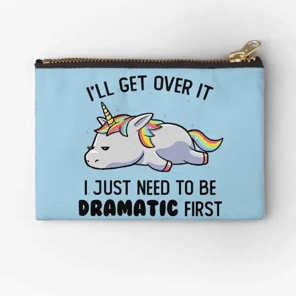 

I Just Need To Be Dramatic Lazy Unicorn Zipper Pouches Underwear Coin Money Panties Wallet Bag Socks Men Storage Cosmetic