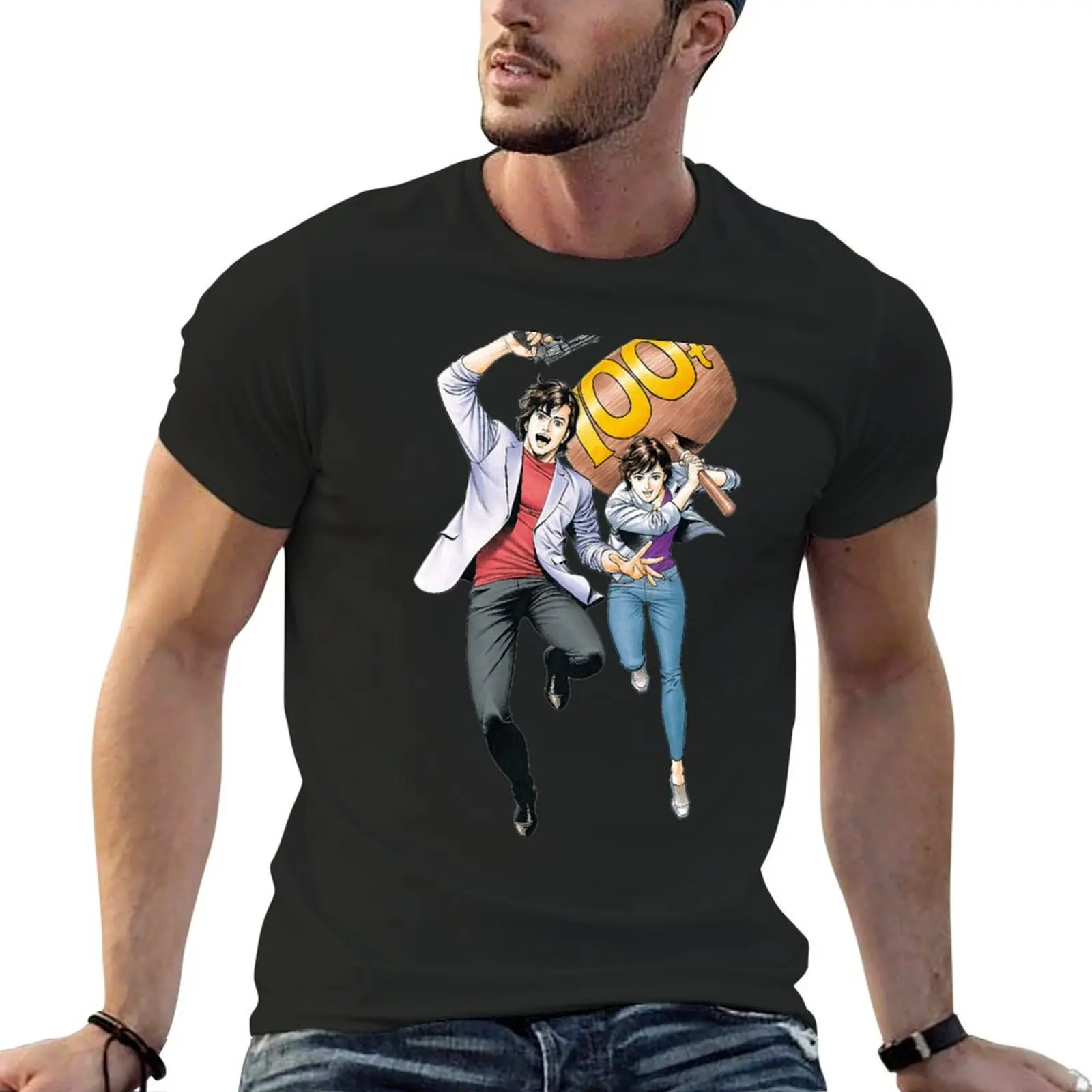 

New design city hunter for T-Shirt graphics rapper graphic tees anime t shirts customs design your own Short sleeve tee men