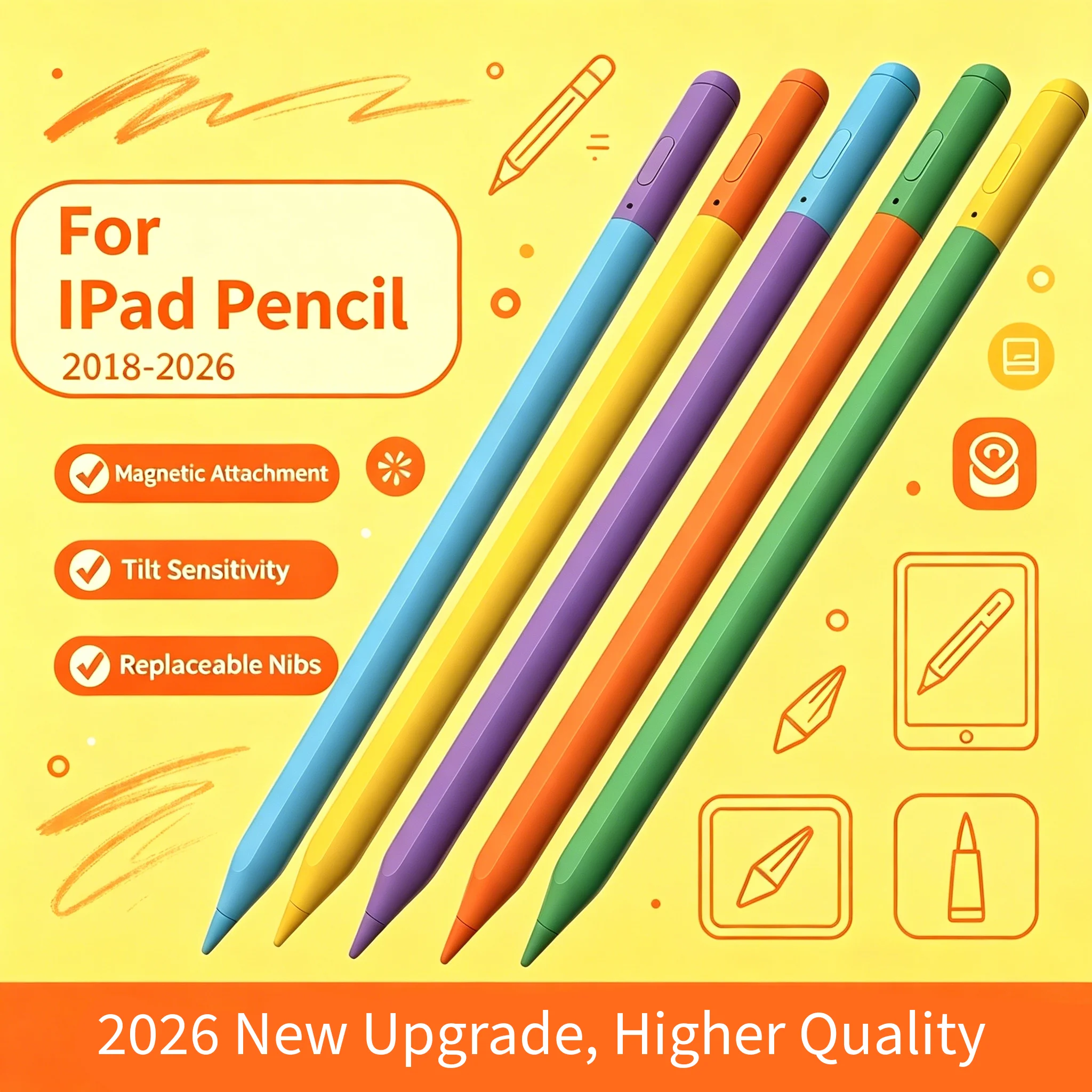 

2026 Colorful Stylus Pen for Apple IPad Palm Rejection for IPad A16 10th 11th Gen Pro Air Mini 7 6 10th 9th 8th Tablet Stylus