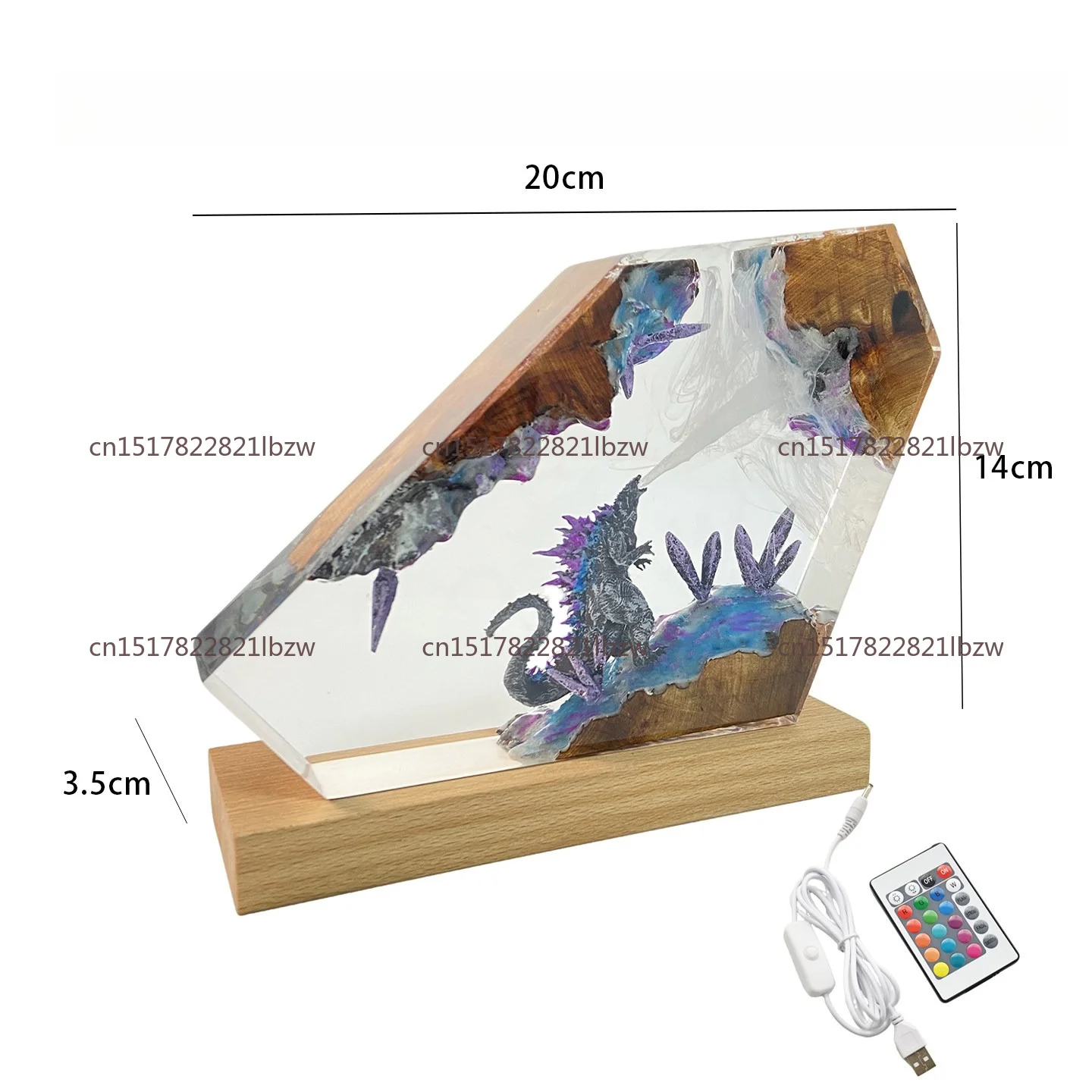 Atomic breath colorful atmosphere night light highly transparent resin desktop ornament
