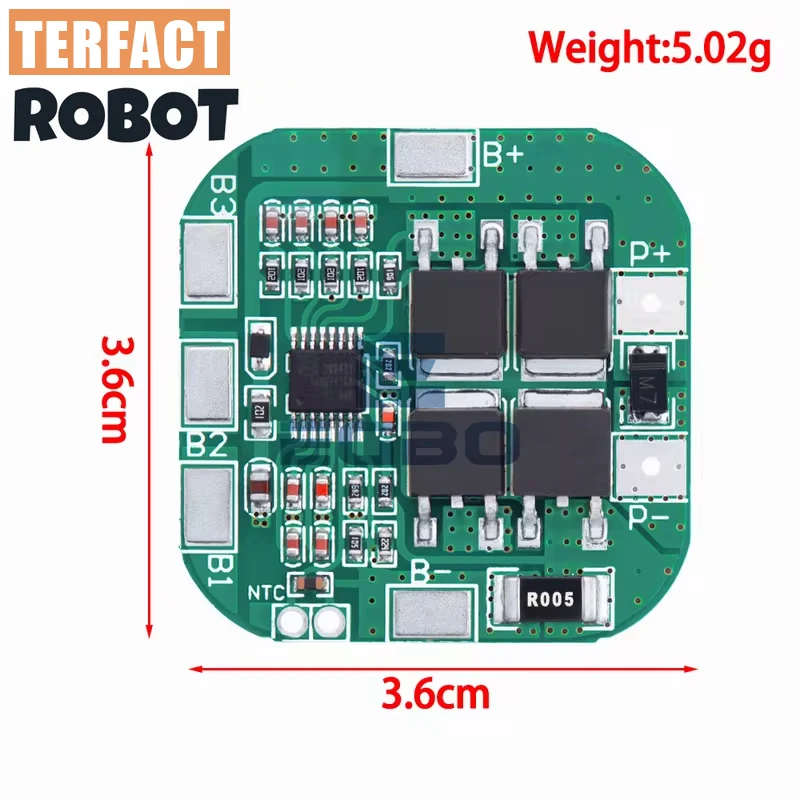 TERFACT 4S BMS 14.8V 16.8V 20A peak li-ion  battery bms protection board bms pcm for lithium LicoO2 Limn2O4 18650 li battery