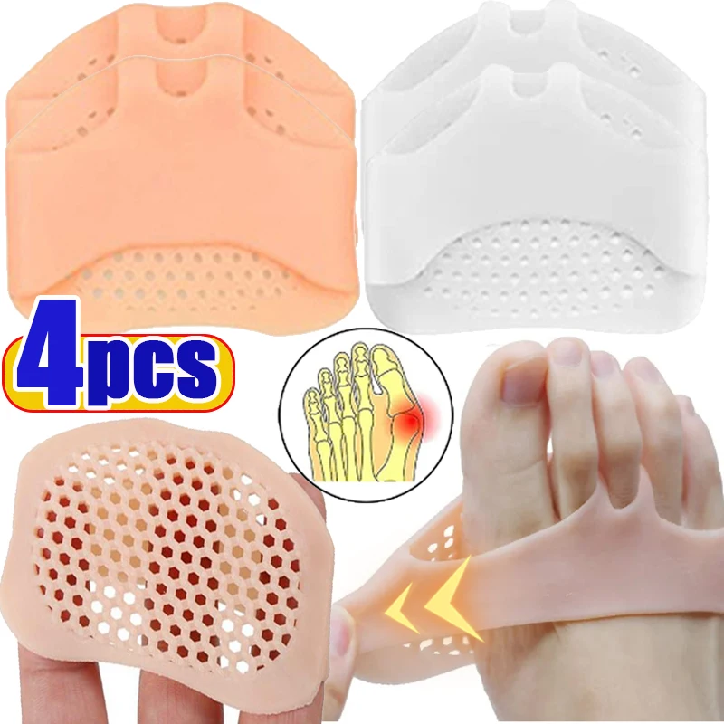 

4PCS Silicone Five Toes Forefoot Pads Pain Relief Half Insoles Honeycomb Forefoot Insoles Gel Insoles Breathable Shoe Cushion