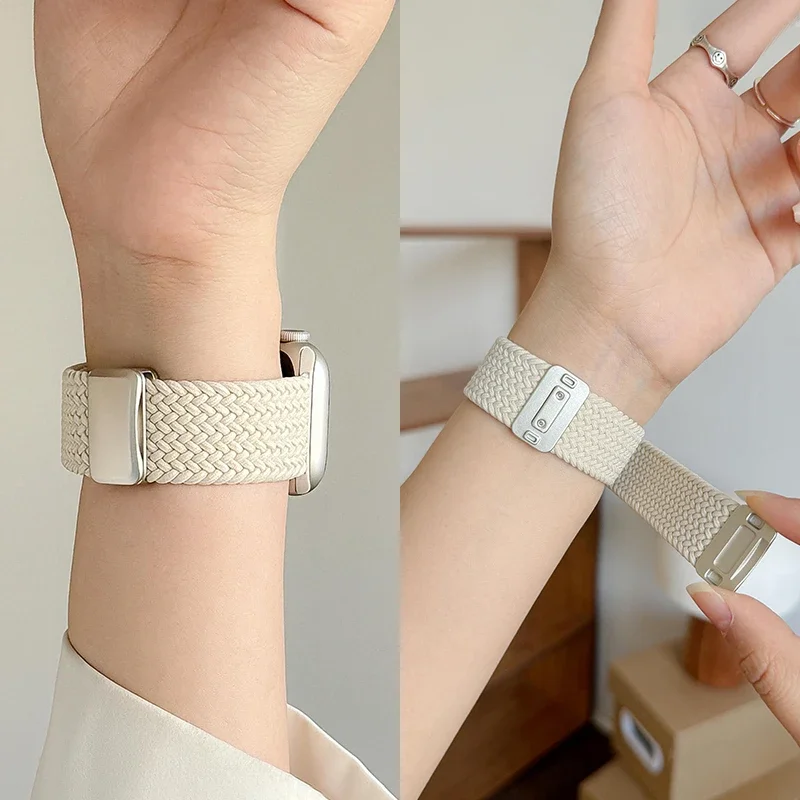 Braided Strap For Apple Watch Bands 40mm 45mm 41mm 44mm 42/46mm 49mm magnetic Bracelet iWatch series se 7 5 6 8 9 10 11 Ultra3 2