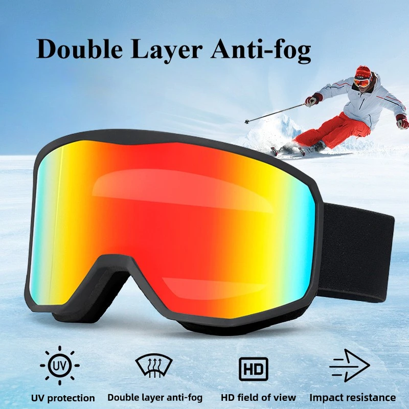 2025 New Double Layer Spherical Anti-fog Ski Glasses UV400 Winter Outdoor Men Women Snowboard Goggles Sport Skiing Goggle Masks