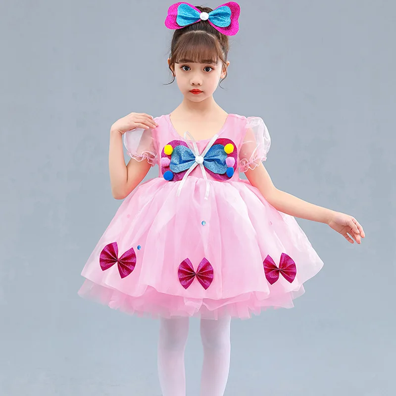 

Children's performance costumes for National Day, kindergarten dance costumes, girl's fluffy gauze dress, cute doll, big butterf