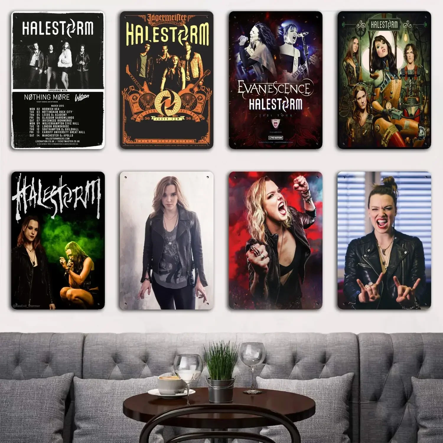 Halestorm แผ่นโลหะดีบุกและป้ายเครื่องตกแต่งฝาผนัง, โปสเตอร์กัปตัน, ตกแต่งวินเทจ, บาร์, ผับ, สโมสร, การเครื่องตกแต่งฝาผนัง