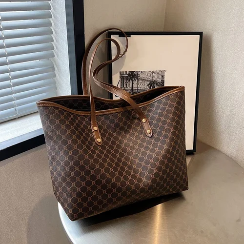 Imagen 2 del producto Bolso de hombro de gran capacidad Bolso de cuero de PU para mujer para desplazamientos y uso informal Bolso de mano versátil