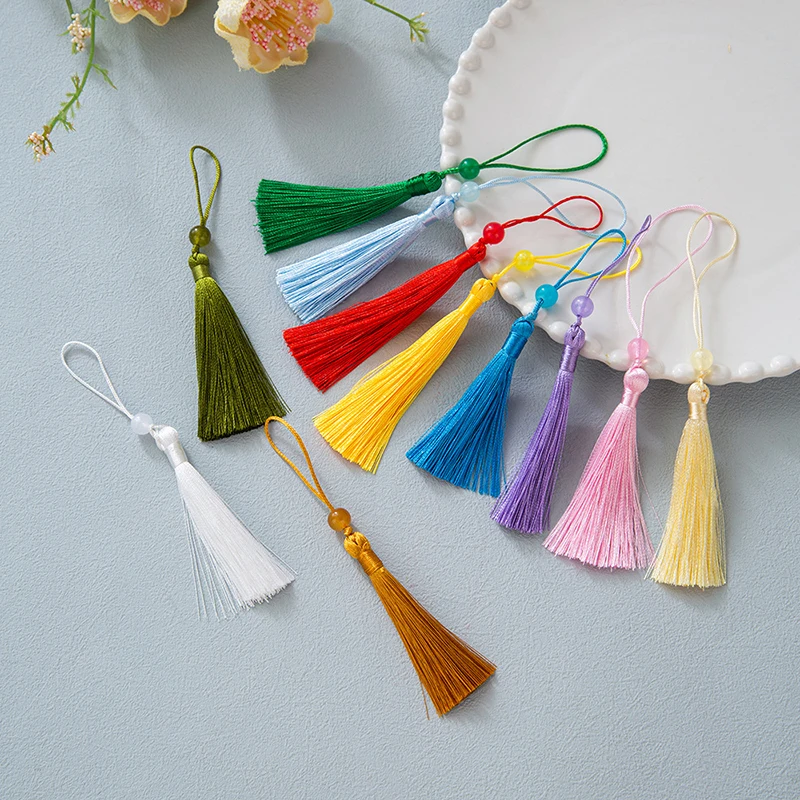 10/20Pcs 7CM Beaded Silk Tassels Soft Handmade Pendants DIY Jewelry Clothing Accessories Bookmark Craft Decor Supplies