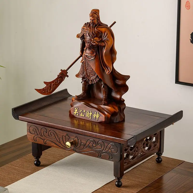 DSA offering table, Guanyin Bodhisattva Buddha statue base is raised, and the platform is dedicated to Gongwen God of Wealth
