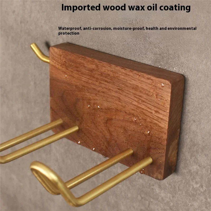 

ABKW-No Punching Bathroom Solid Wood Hair Dryer Hanger Hair Dryer Shelf Storage Household Bracket