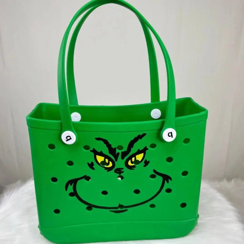 

2024 Christmas Green Haired Monster Cave Bag Creative Personalized EVA Beach Bag Leisure Travel Large Capacity Convenient Bag