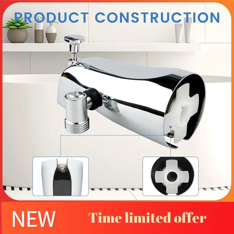 A006-Caño de bañera con desviador, grifo de bañera con desviador de ducha y llave hexagonal para tubo de cobre de 1/2 pulgada, 5,3 pulgadas