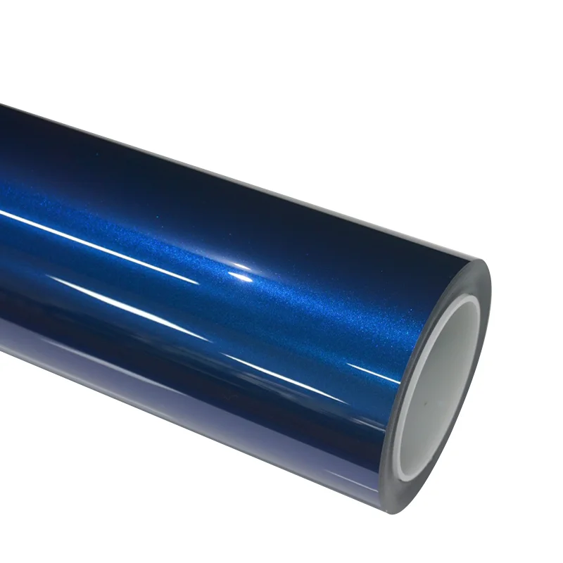 1.52*15M Diamond Blue TPU PPF Self Healing Anti Scratch Glossy Car Color Wrap Film