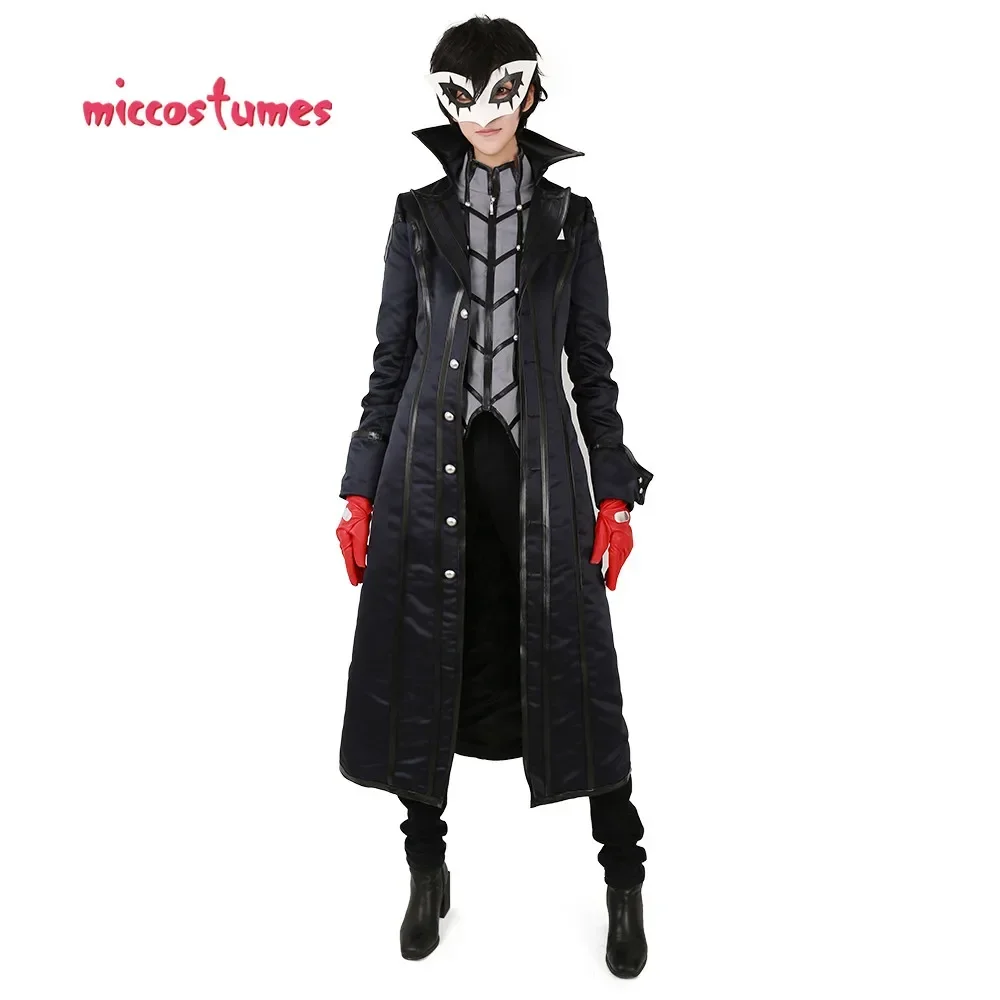 Miccostumes Men's Joker Cosplay Men's Anime Costume Coat Shirt Gloves and Eye Covering for Thief Cosplay Costume image 2