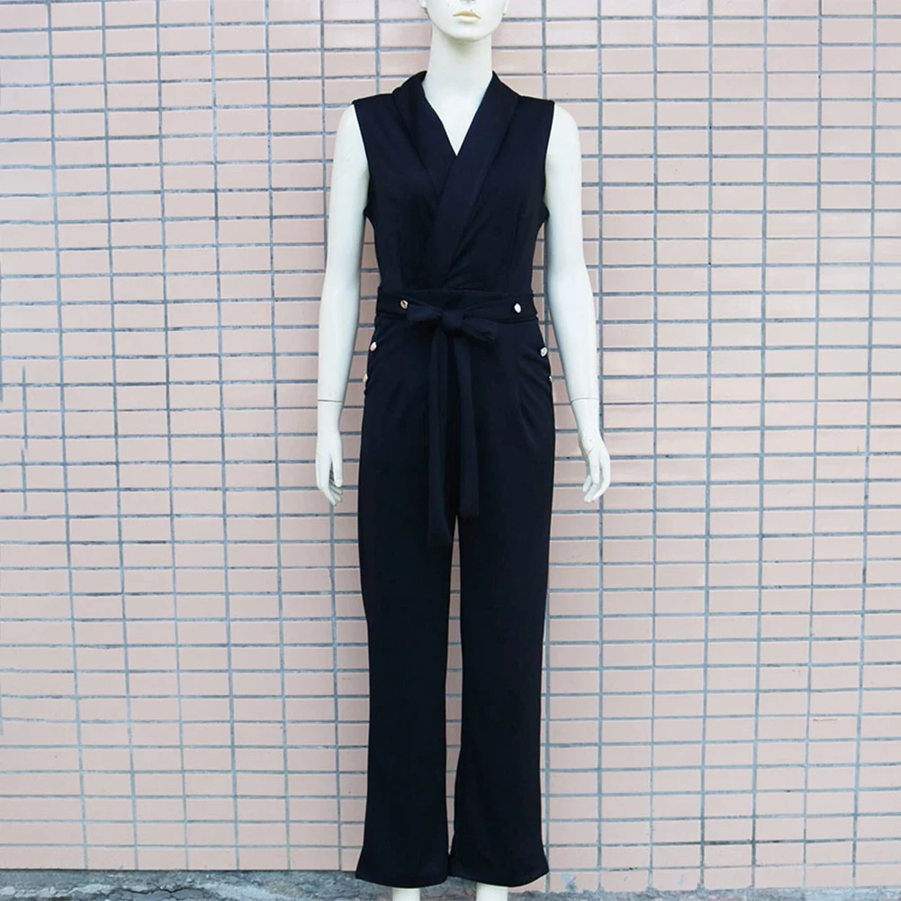 

Elegant Women's V neck Jumpsuits | Solid Color OL Casual Rompers | Slim Fit Playsuits in 6 Colors | Size Chart