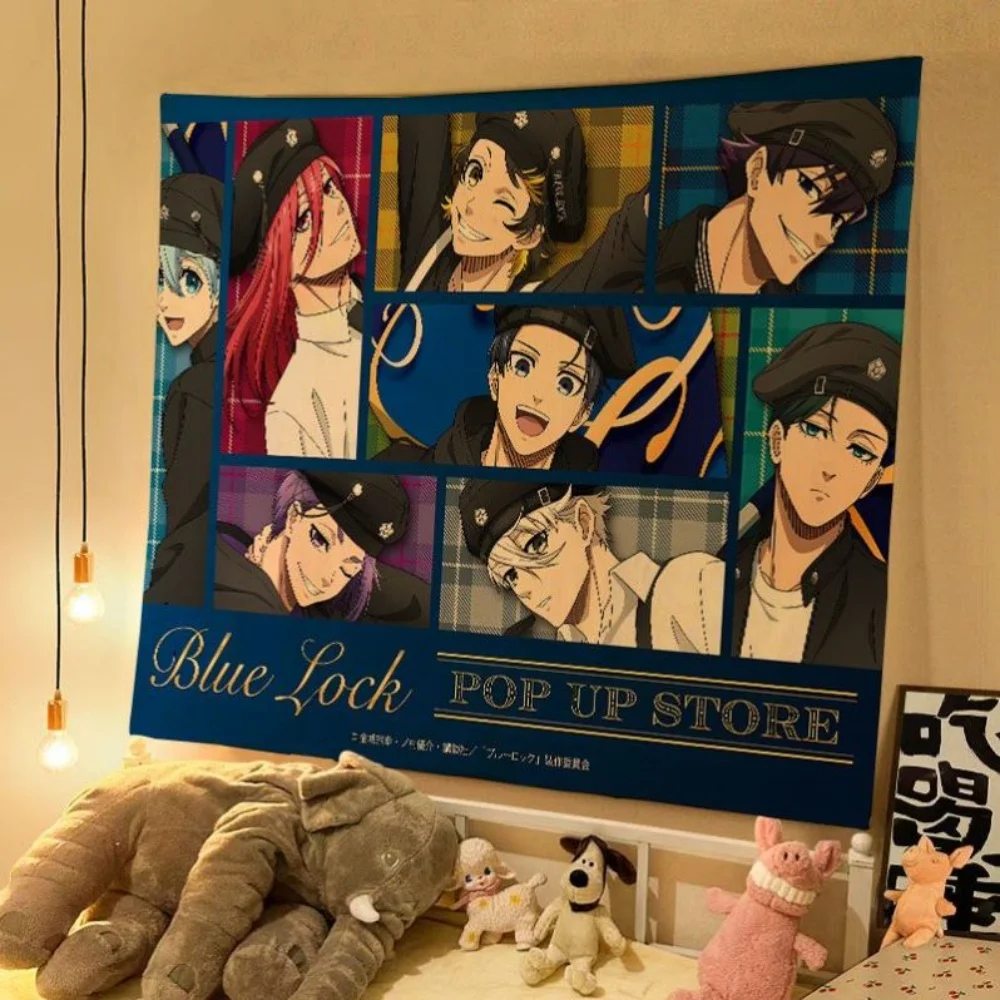 سوبر كول المشارك العلم اليابانية الساخن أنيمي الأزرق قفل نسيج ديكور المنزل غرفة المعيشة عنبر غرفة نوم خلفية القماش الجدار #3