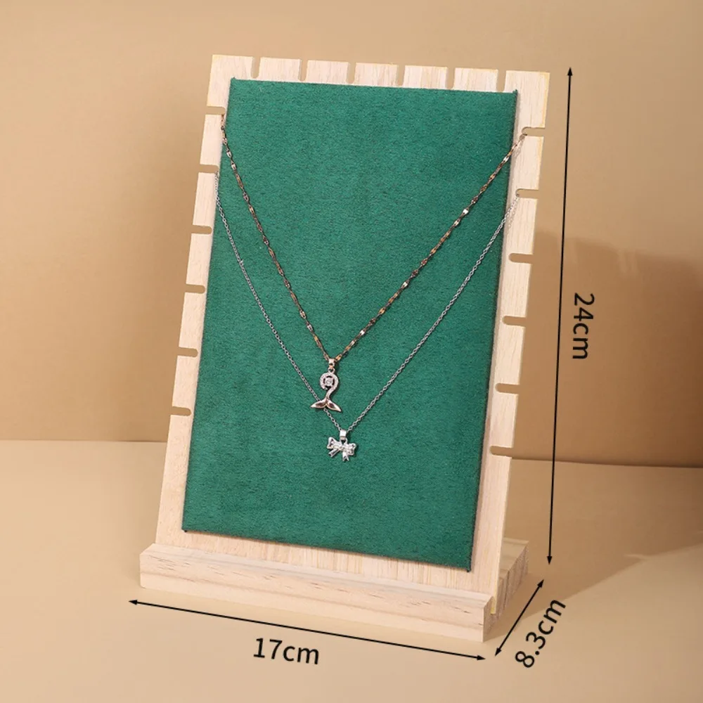 

New Wood Jewelry Display Stand Square PU Earrings Shelf Vertical Detachable Necklace Organizer Jewelry