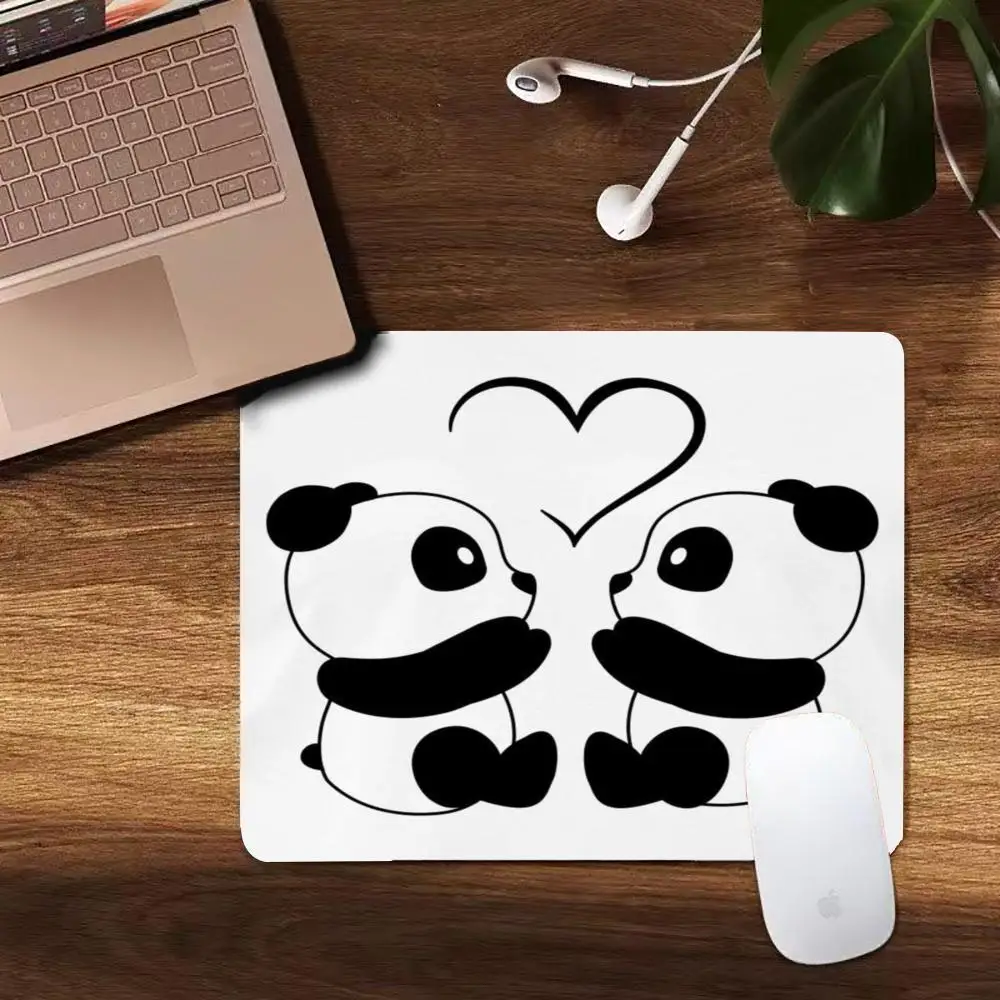 Black Panda Mousepad Small Office Computer Desk Mat Table Keyboard Big Mouse Pad Laptop Cushion Non-slip Deskpad Home Decor