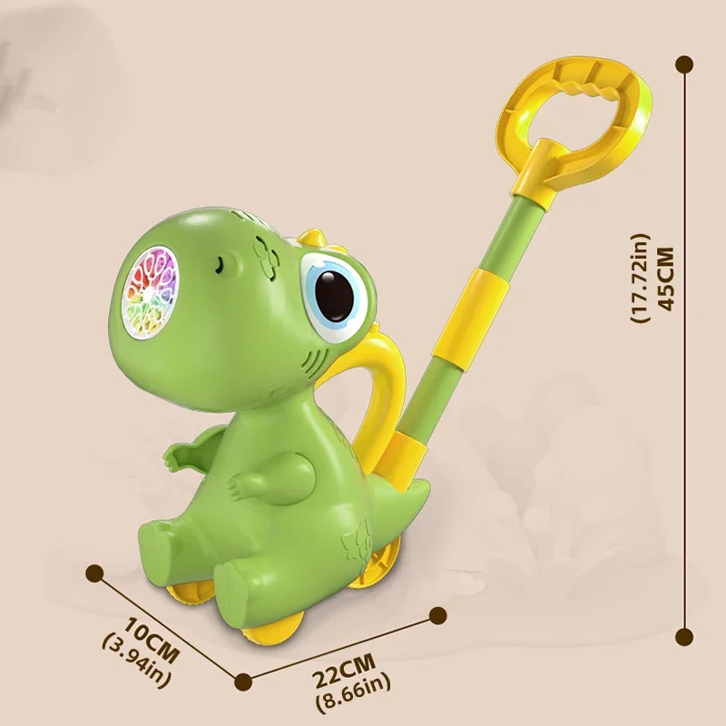 طفل الكرتون ديناصور اليد دفع آلة فقاعة 2 في 1 الكهربائية فقاعة الصابون تهب حفلة الأطفال في الهواء الطلق لعب للطفل هدية #6