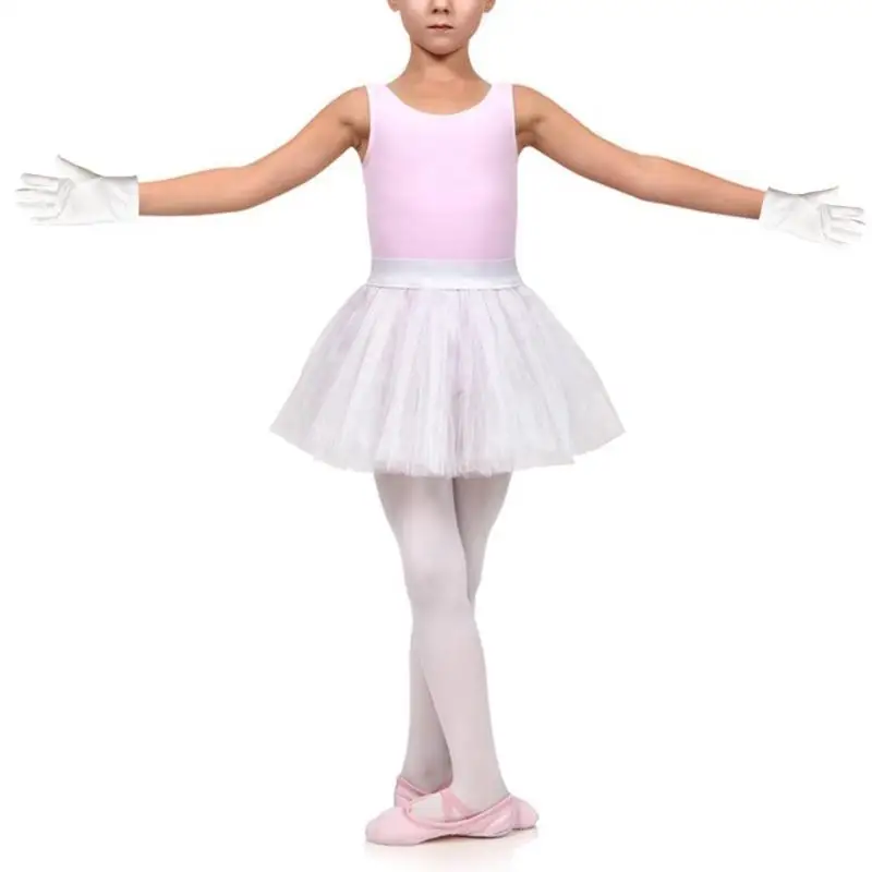 

652F Детские белые перчатки для мальчиков и девочек начальной школы, эластичные перчатки из спандекса