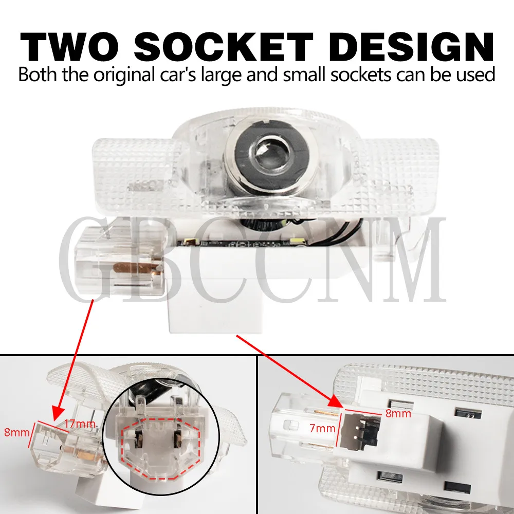 LED Car Door Welcome Light Bulb Ghost Shadow Courtesy Lamp Accessories For Toyota Land Cruiser 200 LC200 Prado 150 MARK Sequoia