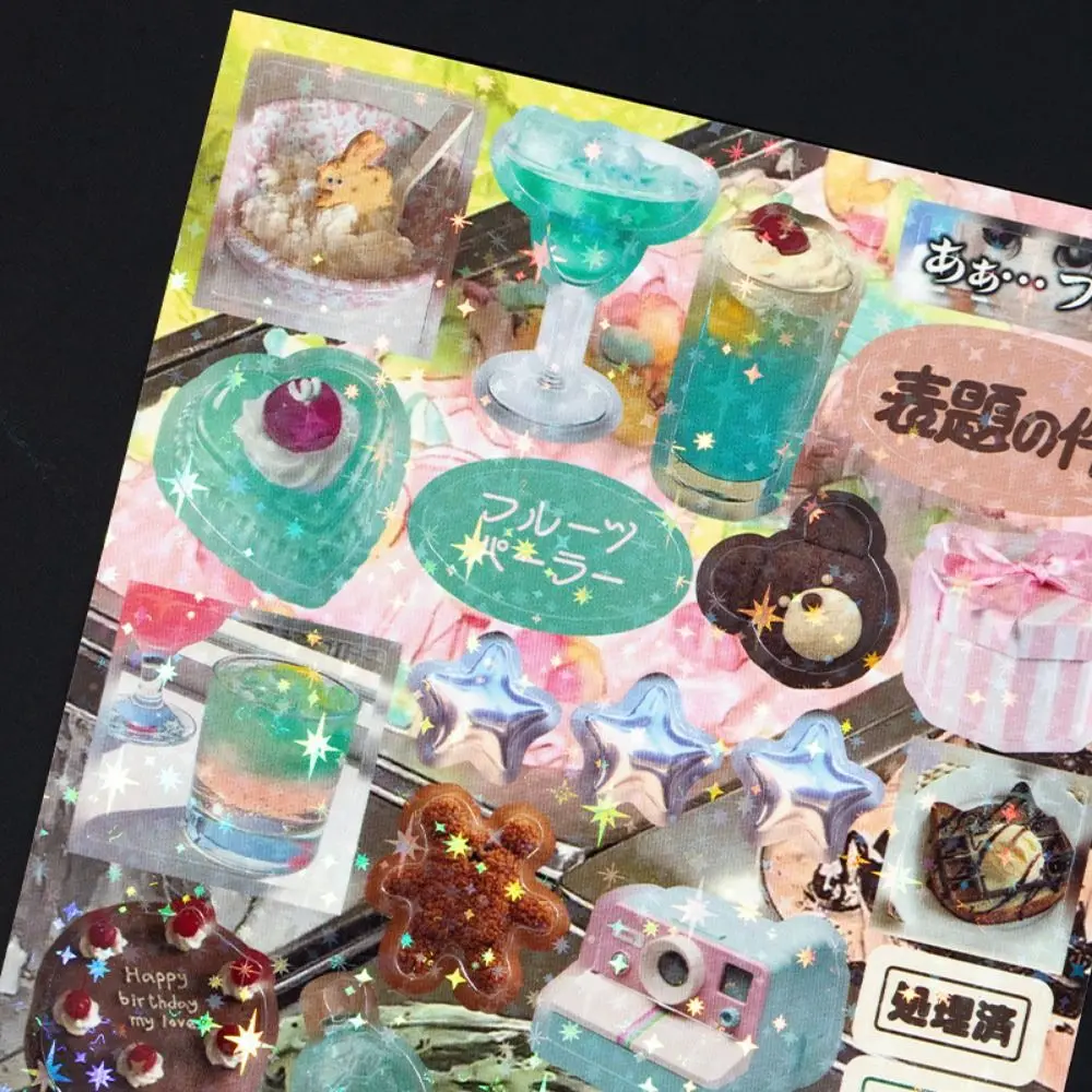 

45 листов Y2K стиль японские наклейки в стиле комиксов неповторная бумага с покрытием канцелярские наклейки водостойкие уникальные конструкции