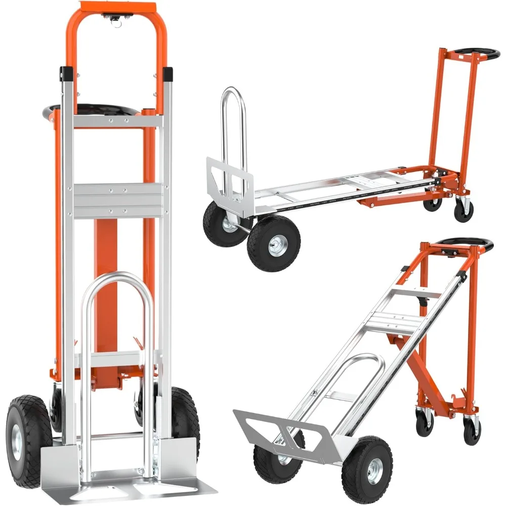 

Трансформируемая ручная тележка, складные алюминиевые ручные тележки, тележка с нагрузкой 880 фунтов, сверхмощная тележка-тележка, преобразует платформу C