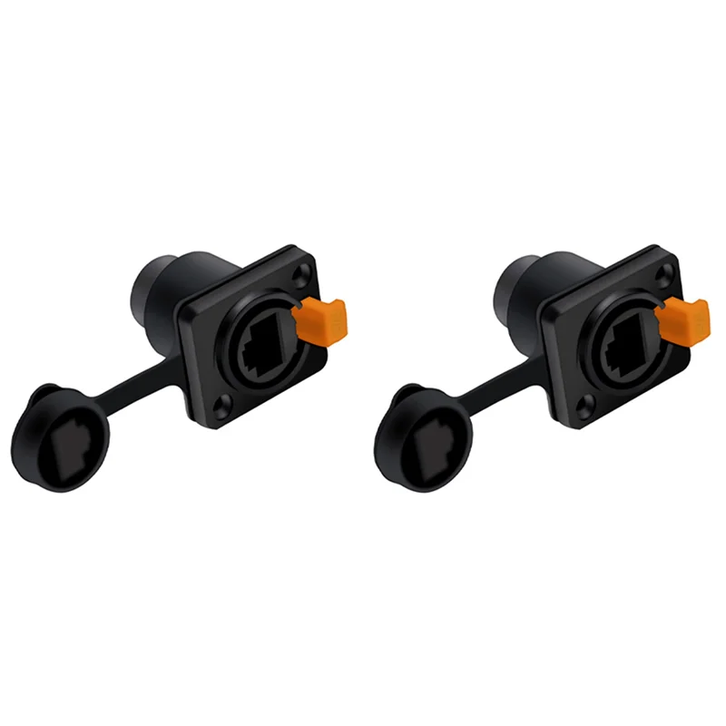 

【Sleek Design】2X RJ45 Waterproof Network Connector 8P8C Female Panel Mount Sockets RJ45 Ethernet Connector(Style 2)